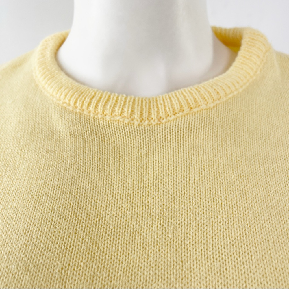 Brandy Melville Yellow Long Sleeve Cropped Knit Sweater - Picture 2 of 10